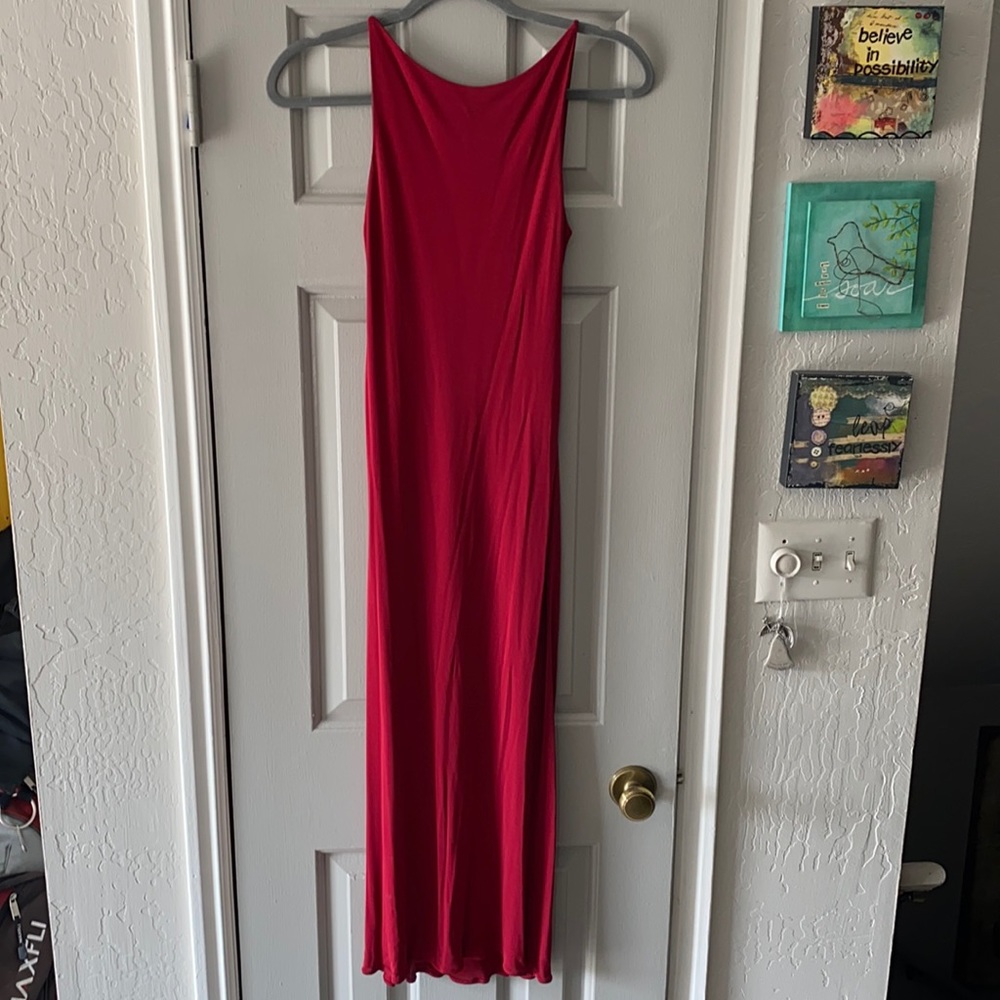 Yigal-Azrourl scarlet red backless dress